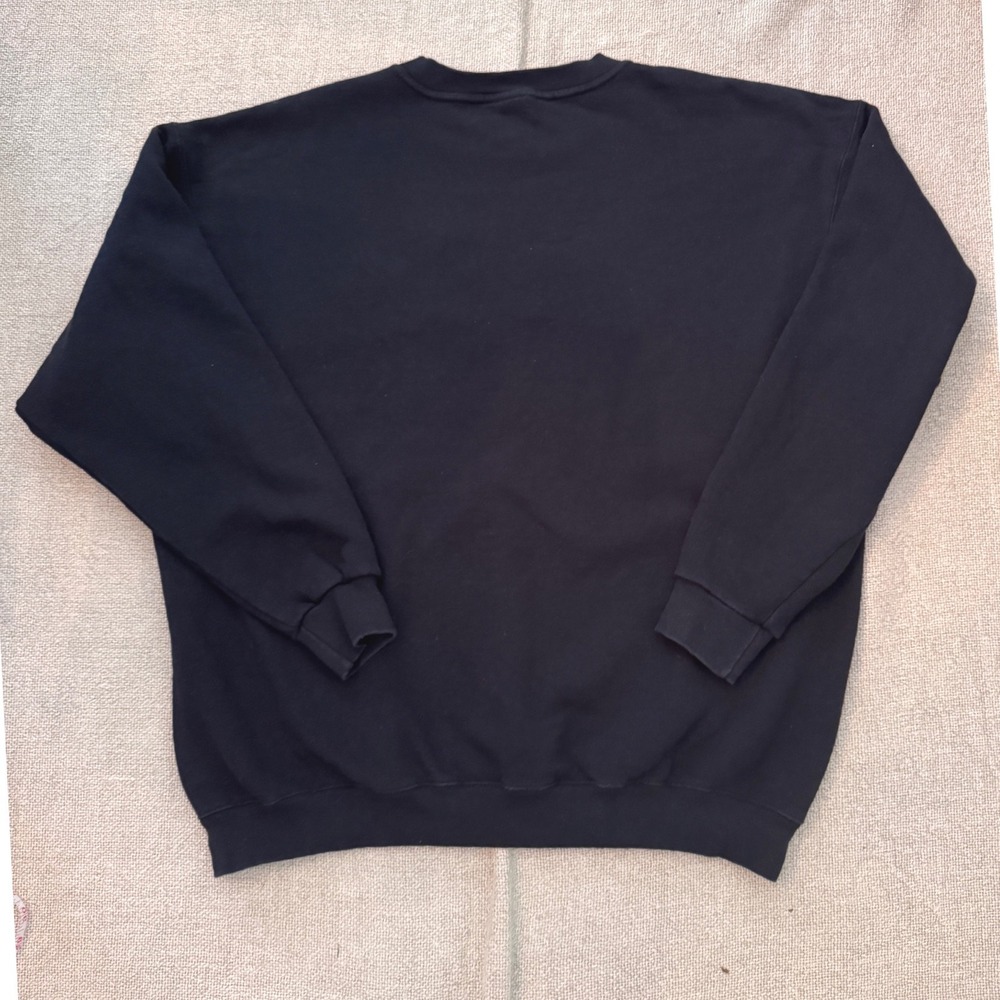 Vintage 90s Nike Made USA Black Appliqué Logo Crewneck Sweatshirt XL - Picture 11 of 16